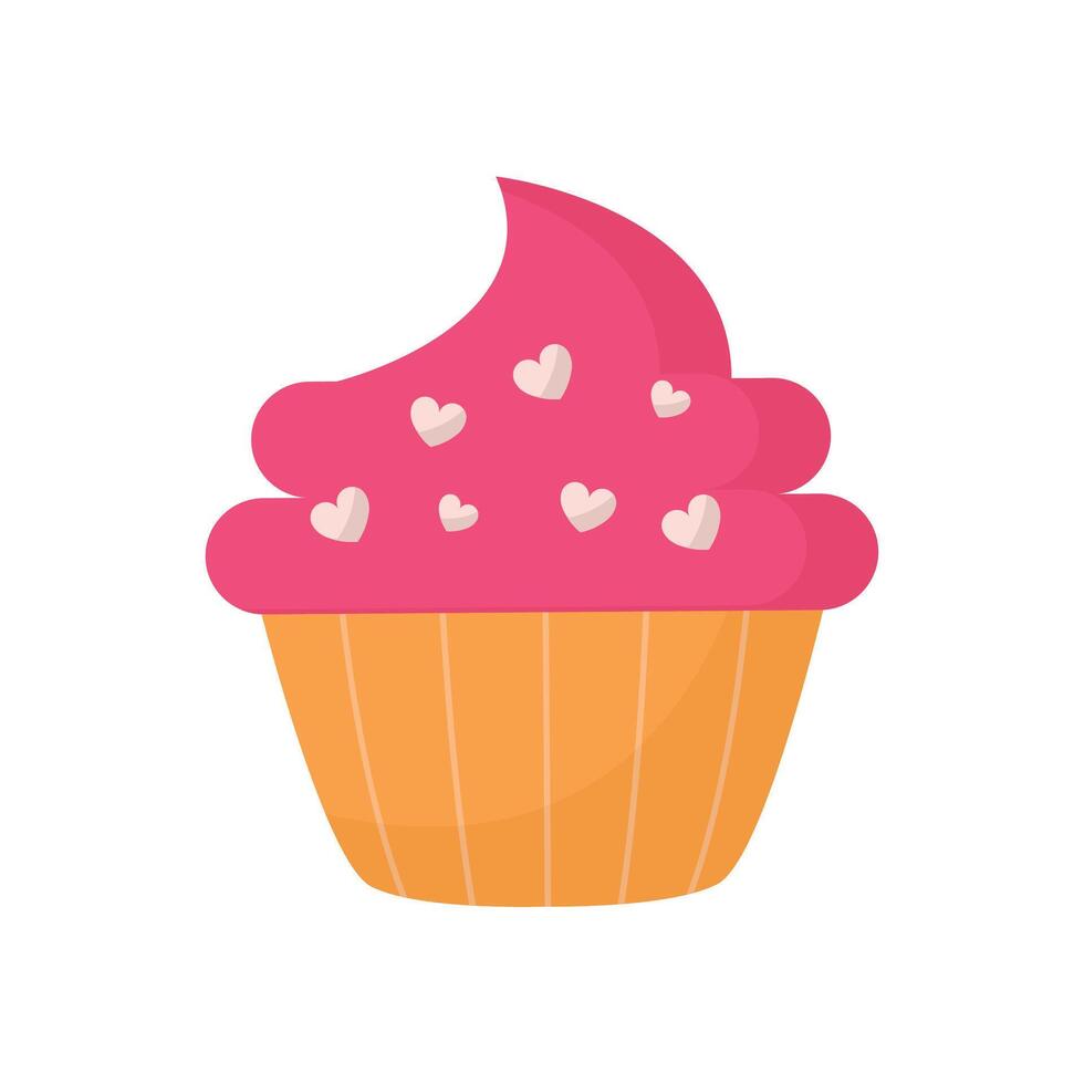 delicious cupcake illustration on white background vector