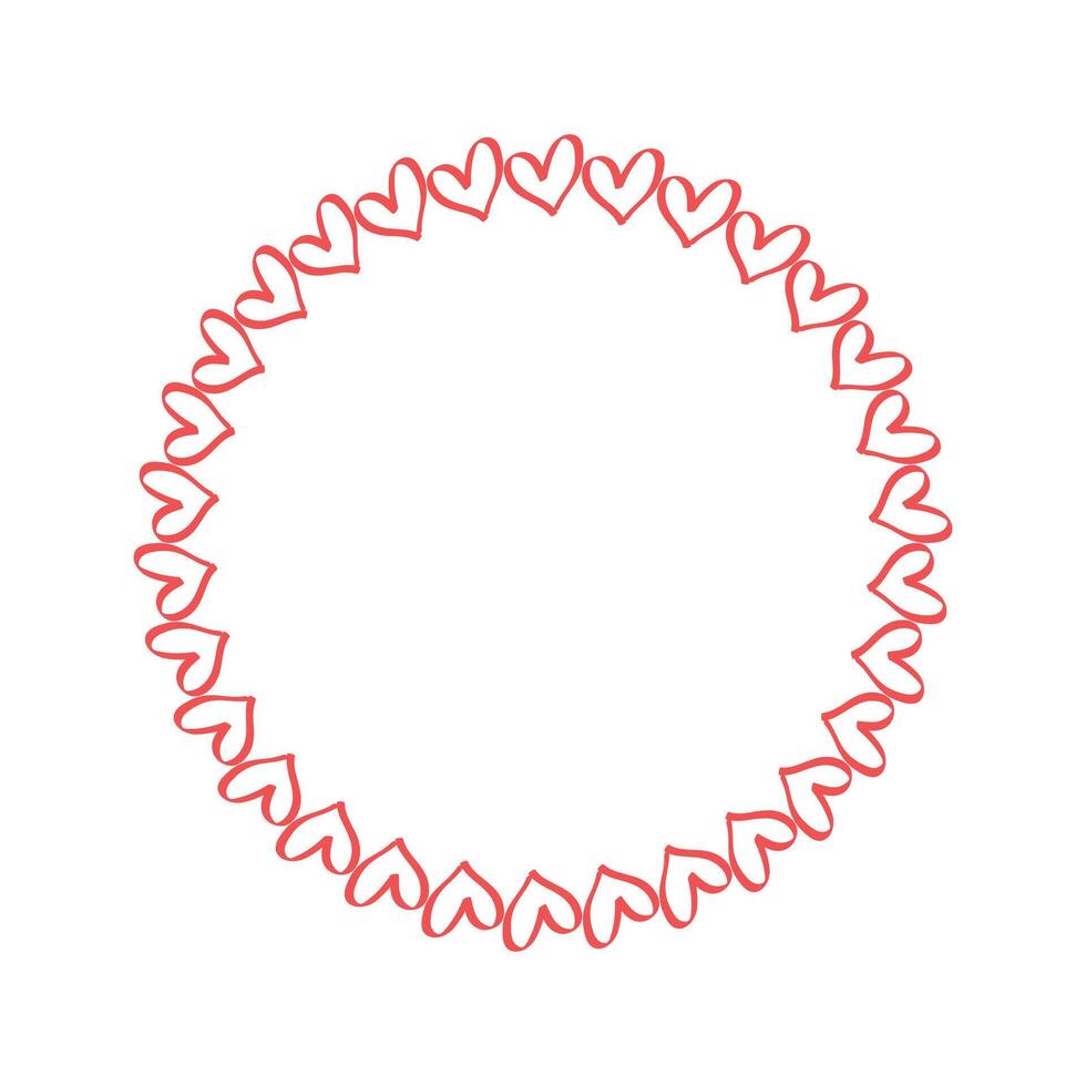 hand drawn hearts border and frame vector