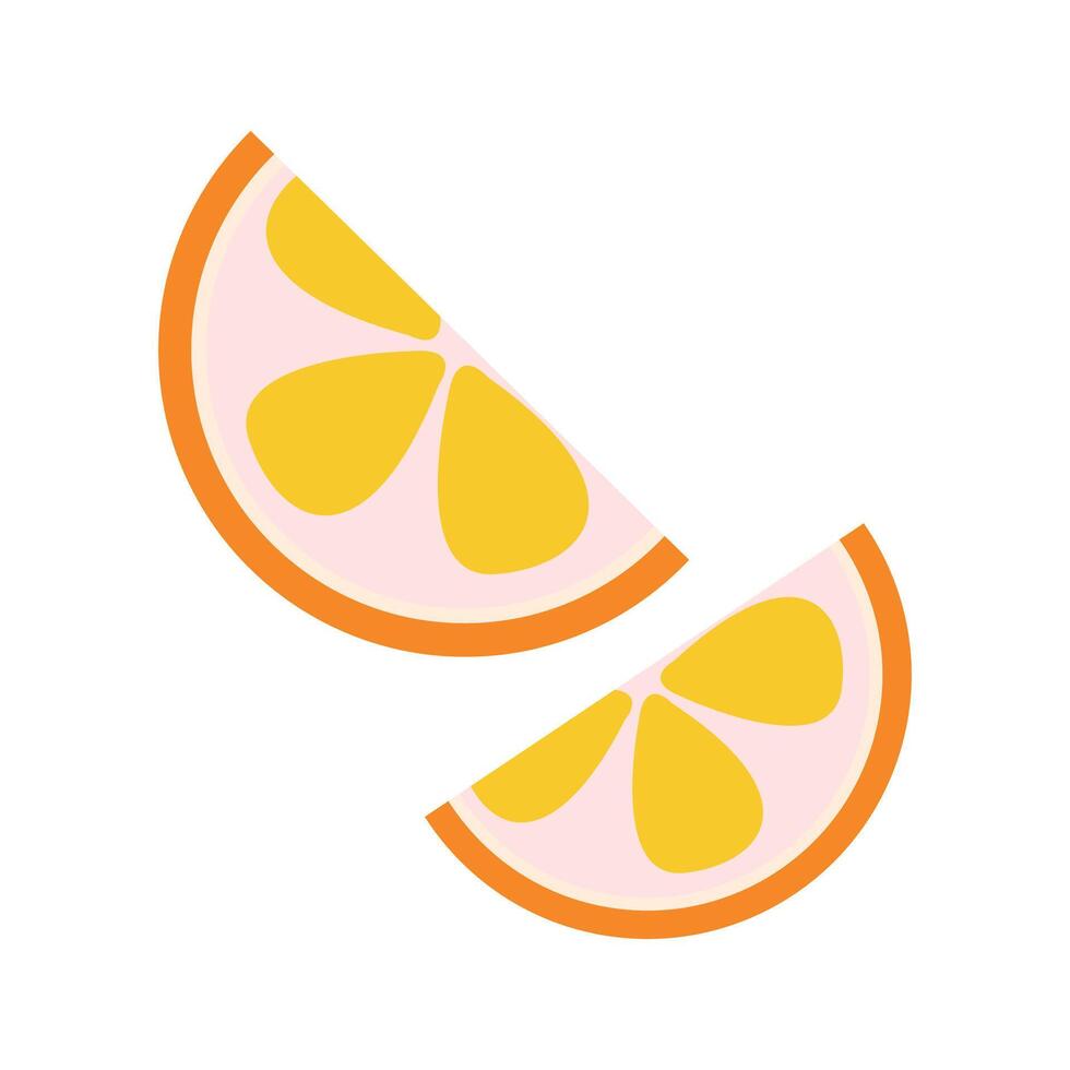 lemon fruit slice on white background vector