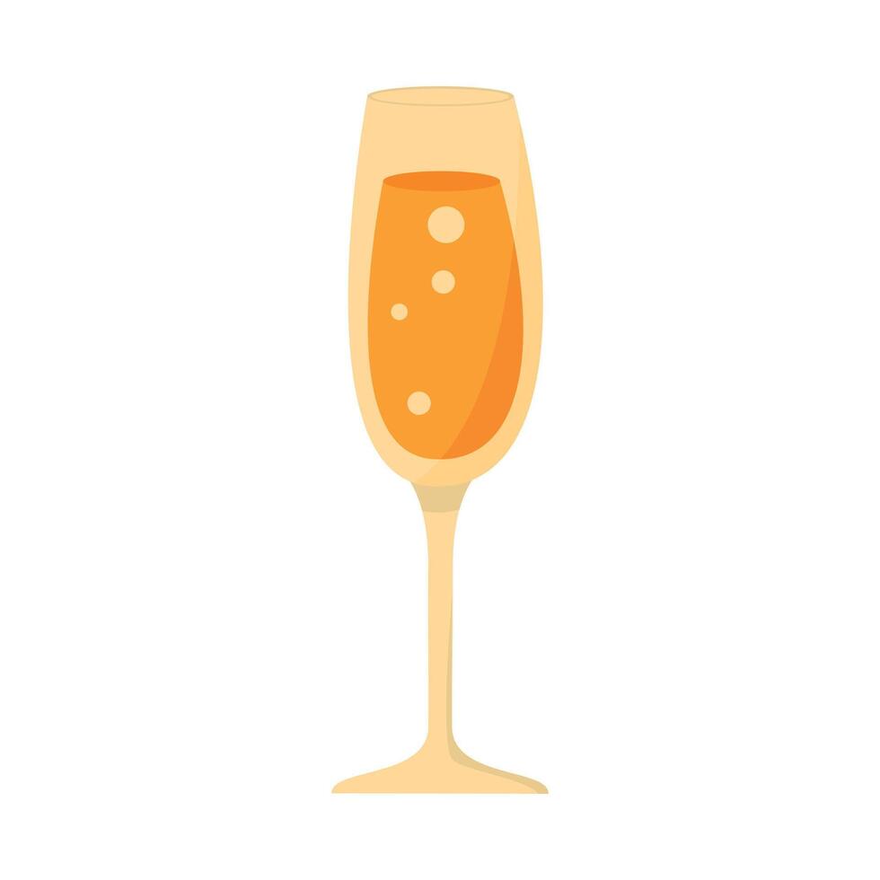 goblet of champagne christmas goblet flat cartoon vector