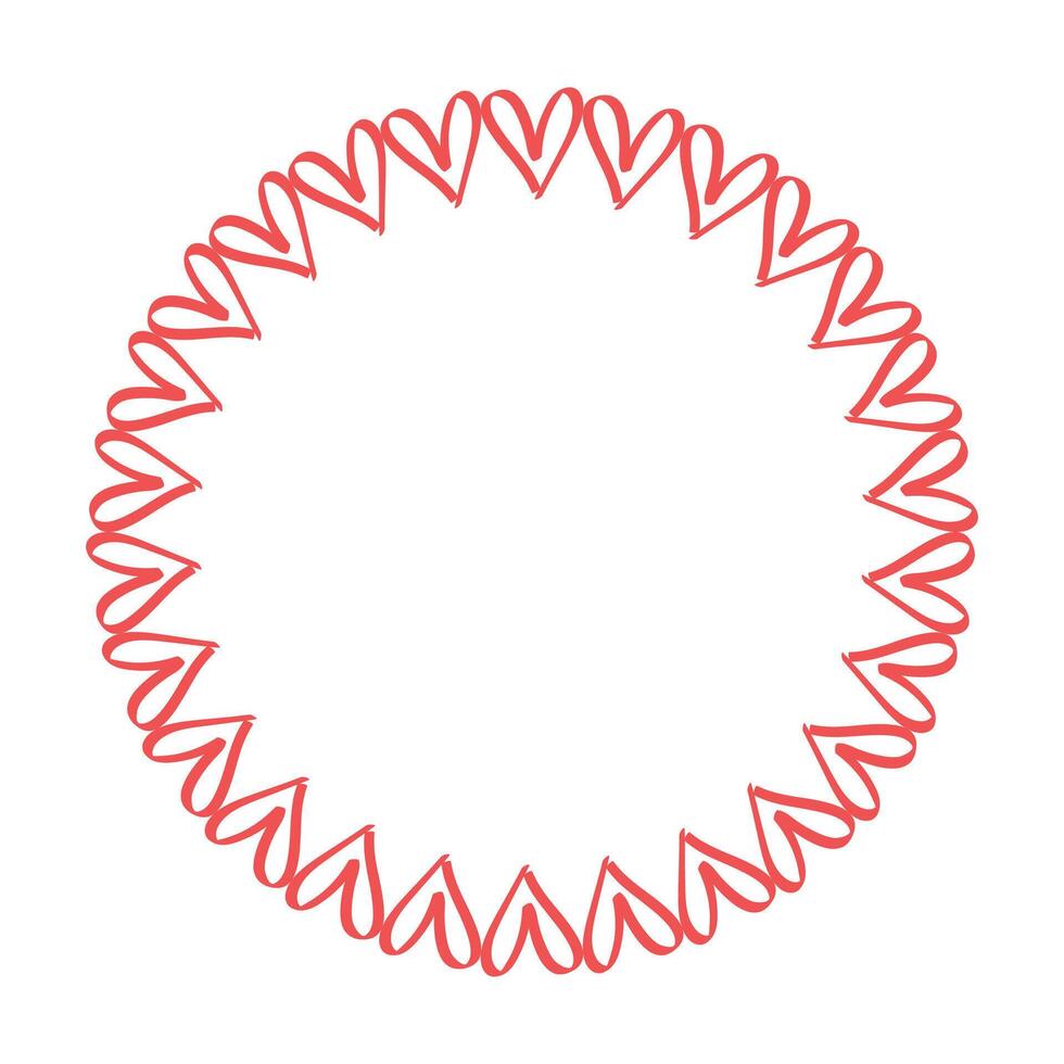 hand drawn hearts border and frame vector