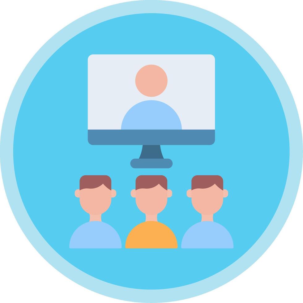 Virtual Class Flat Multi Circle Icon vector
