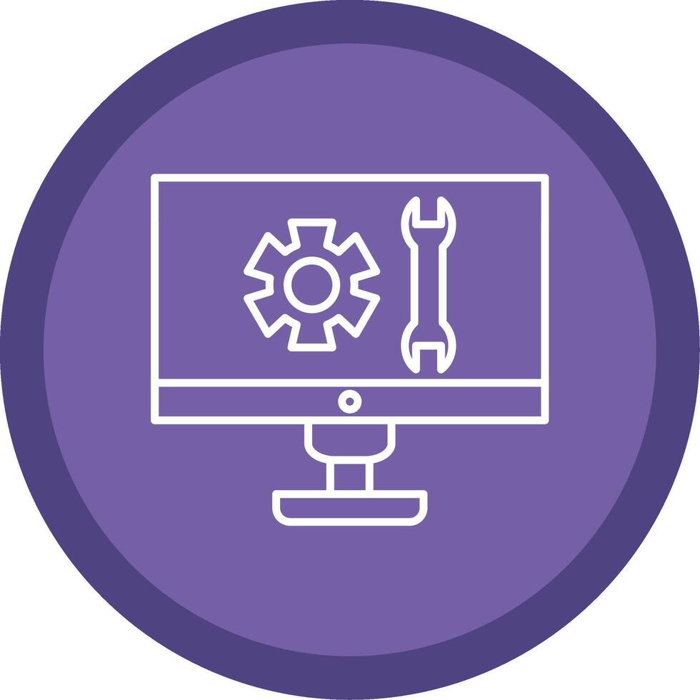 Technical Support Line Multi Circle Icon vector
