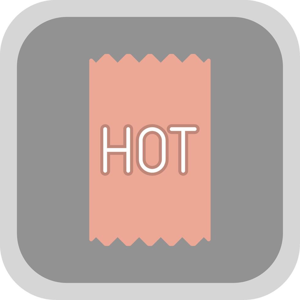 Hot Flat Round Corner Icon vector