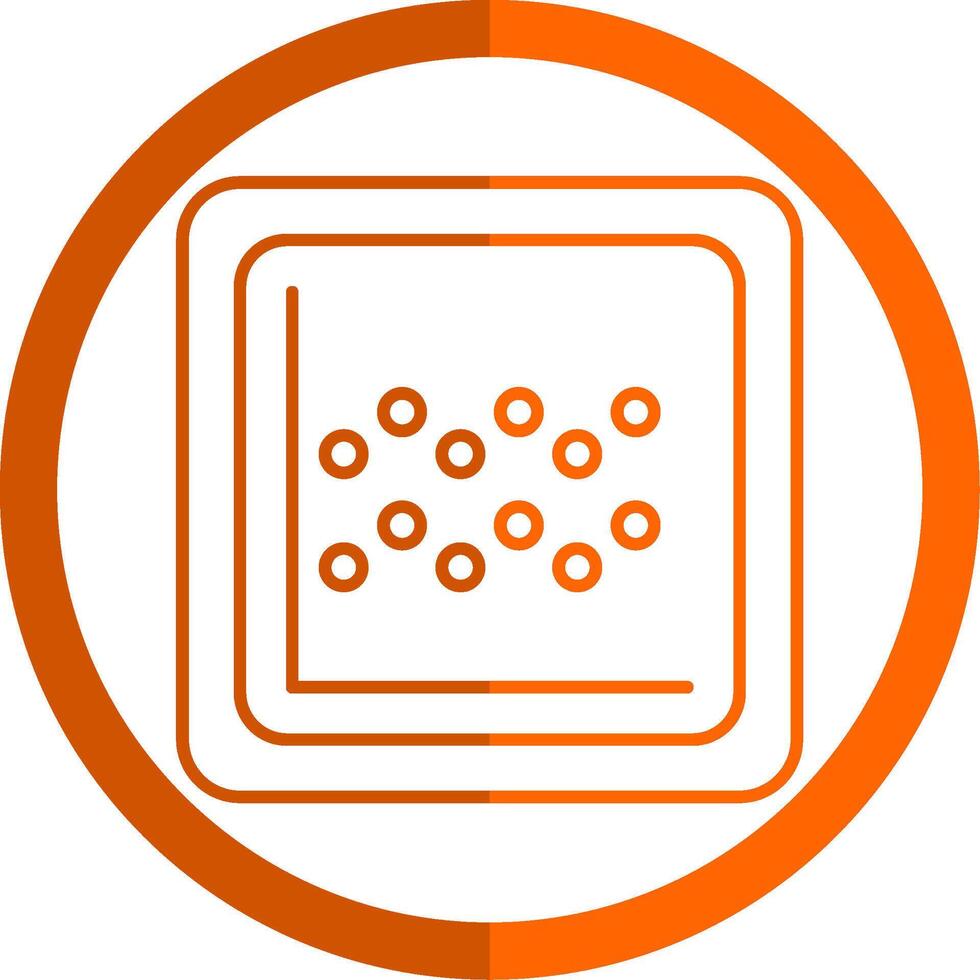 Chart Line Orange Circle Icon vector