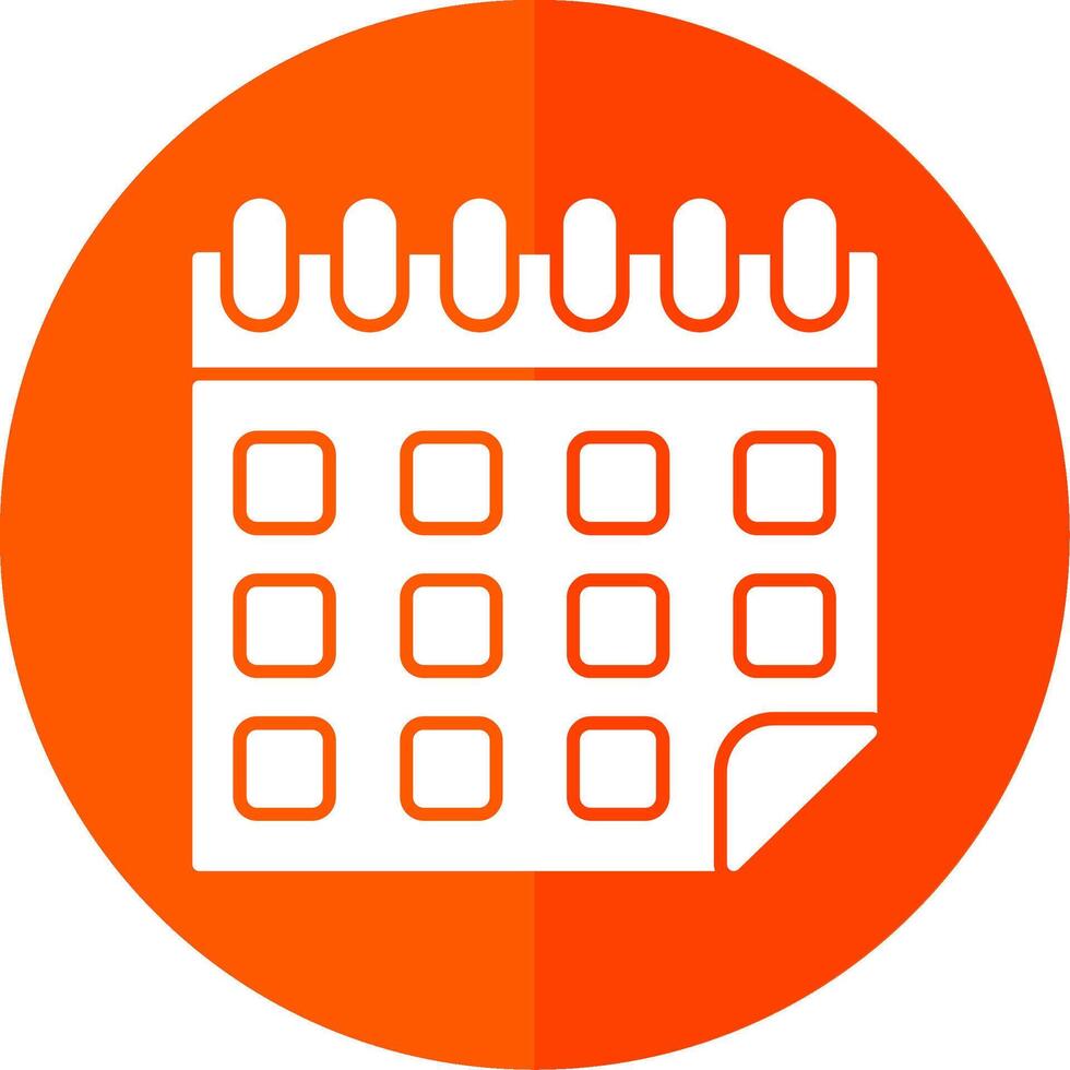 Calendar Glyph Red Circle Icon vector