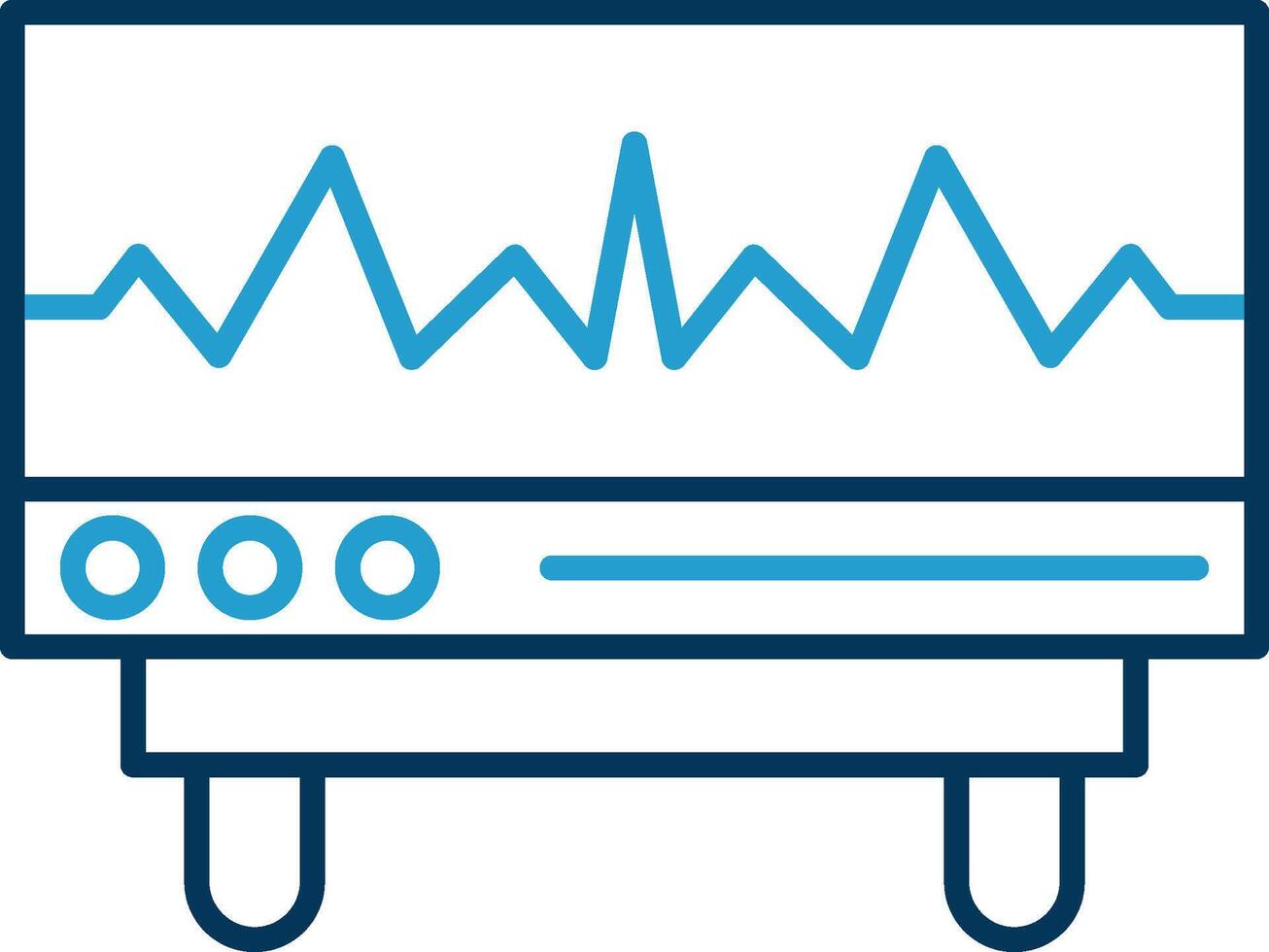 Cardiogram Line Blue Two Color Icon vector