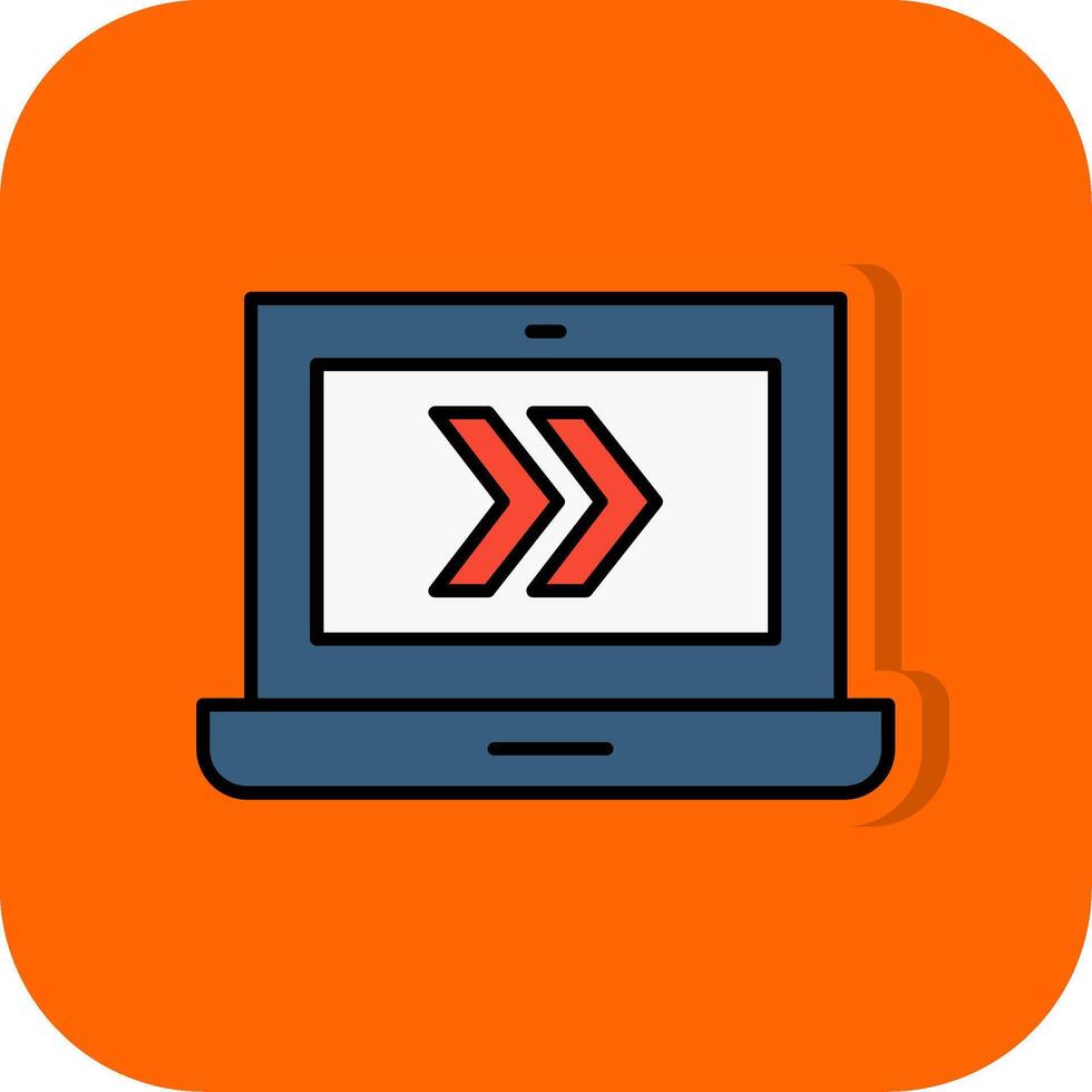 Fast Forward Filled Orange background Icon vector