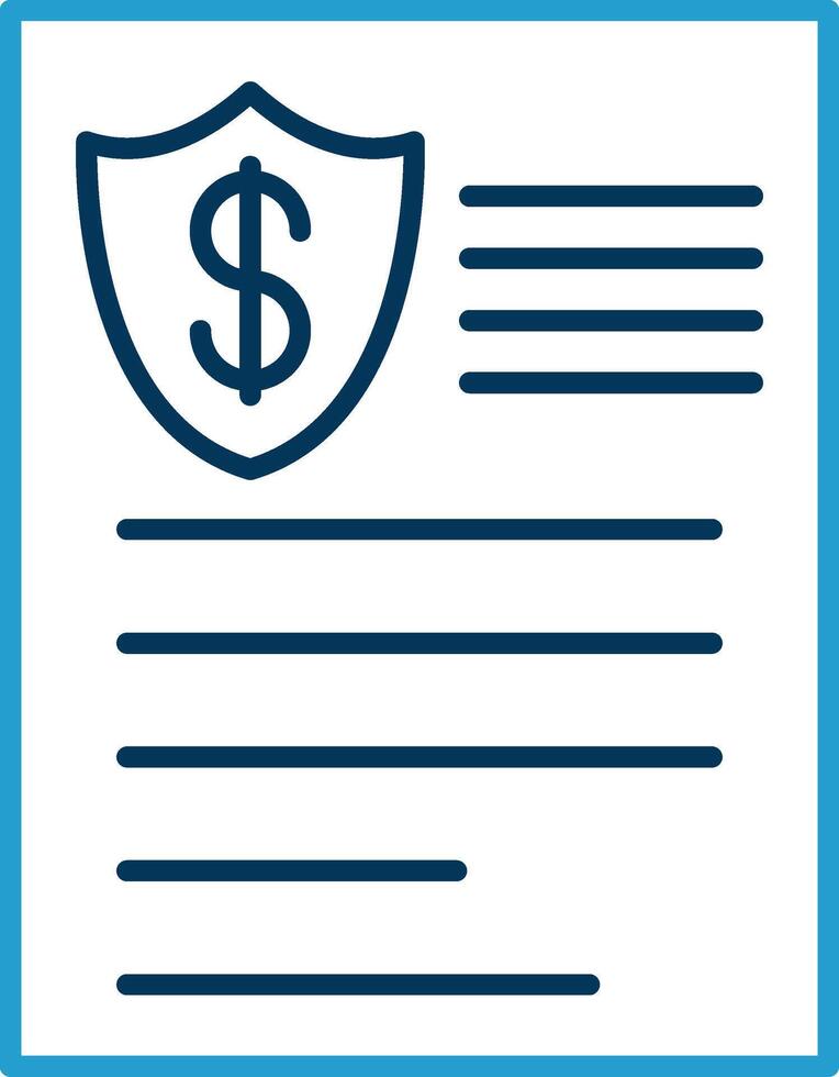 Insurance Line Blue Two Color Icon vector