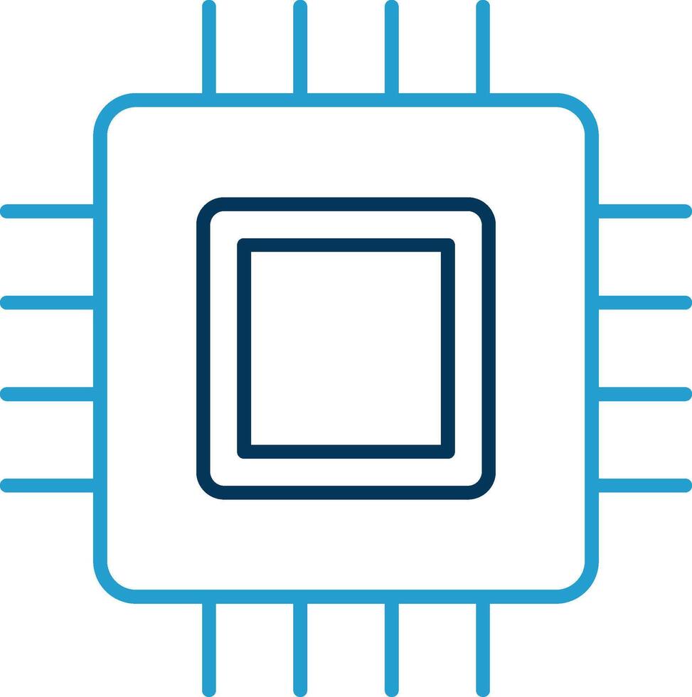 Circuit Board Line Blue Two Color Icon vector