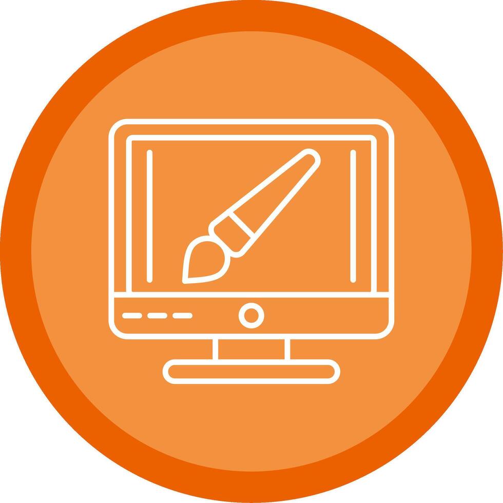 Brush Line Multi Circle Icon vector