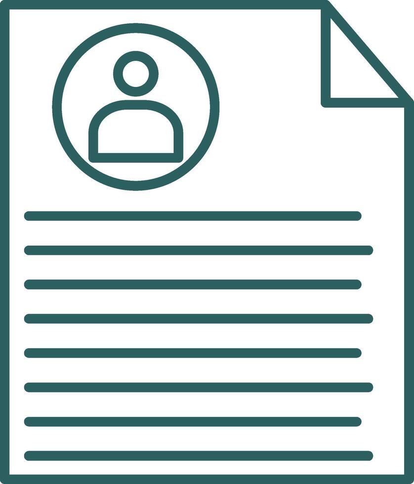 Curriculum Vitae Line Gradient Round Corner Icon vector