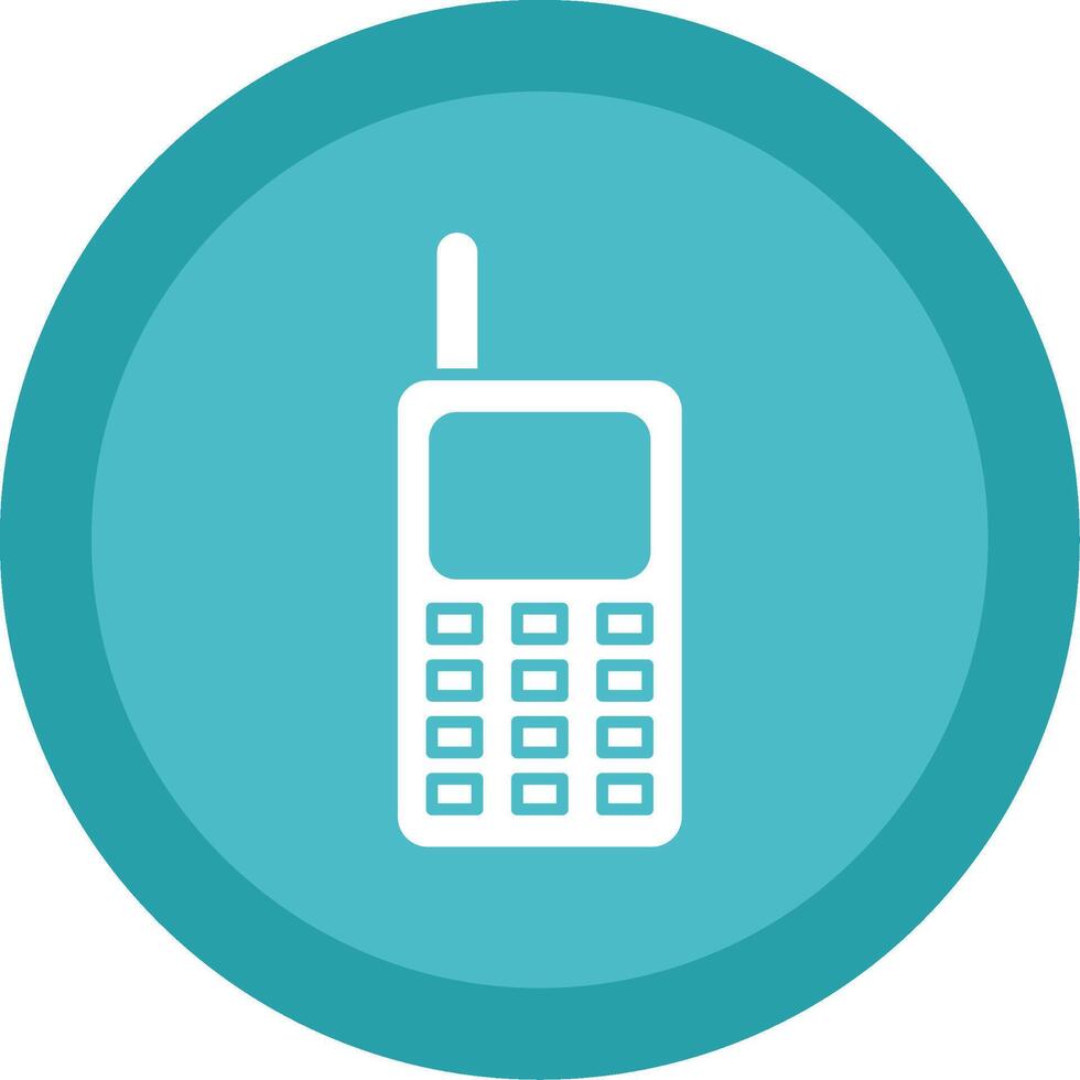 Walkie Talkie Glyph Multi Circle Icon vector