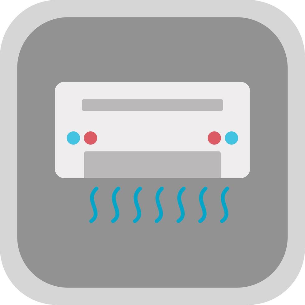 Air Conditioner Flat Round Corner Icon vector