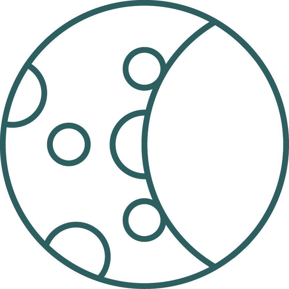 Moon Phase Line Gradient Round Corner Icon vector