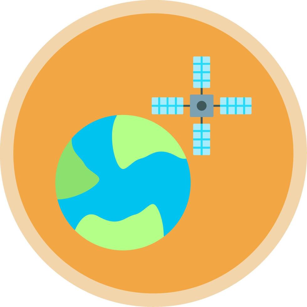 Satellite Flat Multi Circle Icon vector