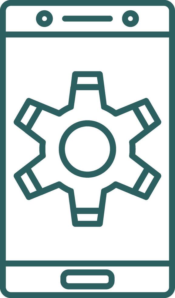 Setting Line Gradient Round Corner Icon vector