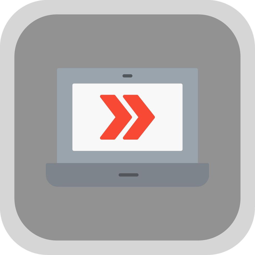 Fast Forward Flat Round Corner Icon vector