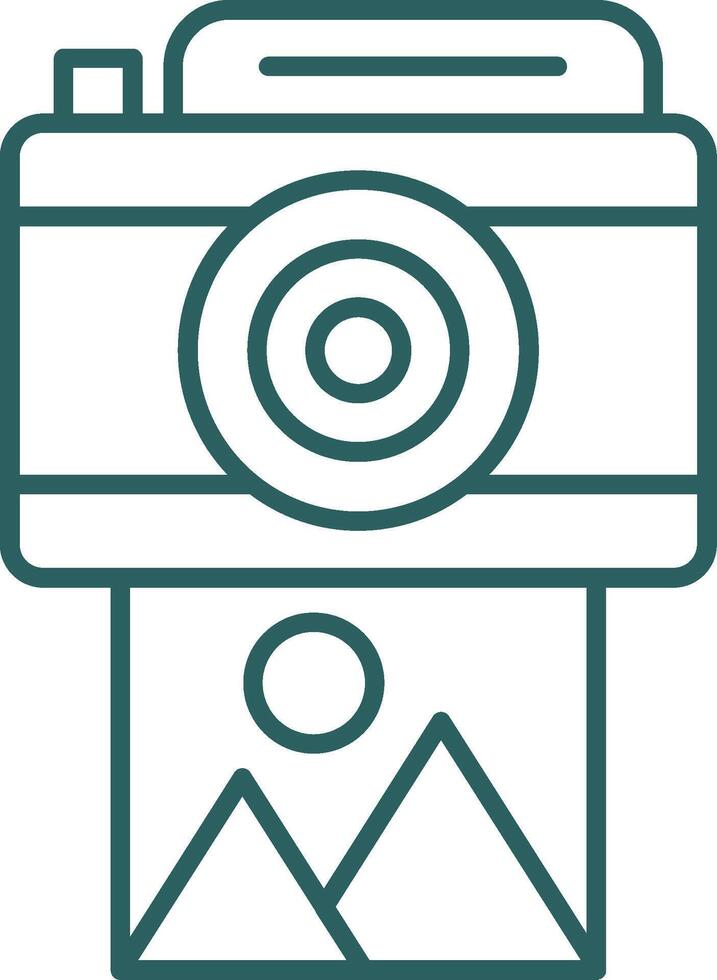 Camera Line Gradient Round Corner Icon vector