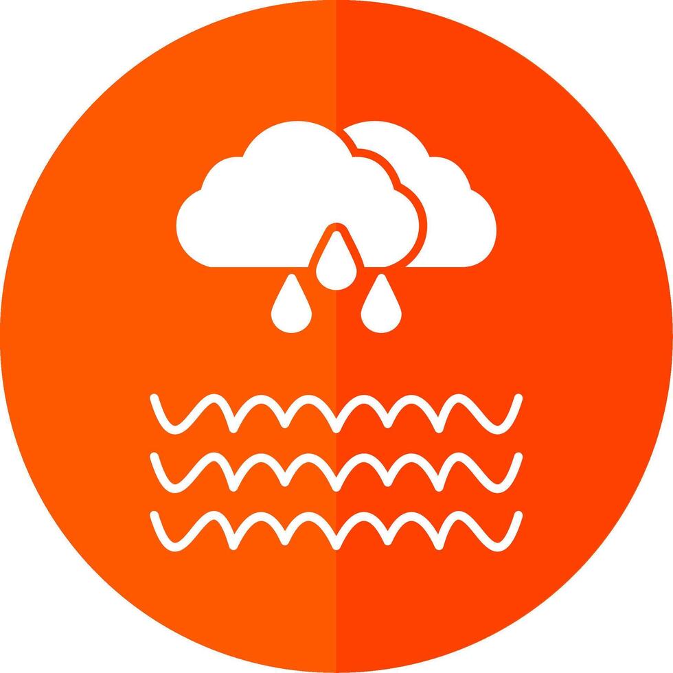 Flood Glyph Red Circle Icon vector