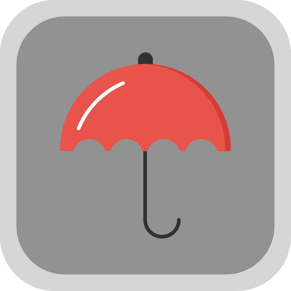 paraguas plano redondo esquina icono vector