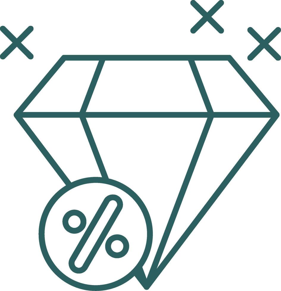 Diamond Line Gradient Round Corner Icon vector