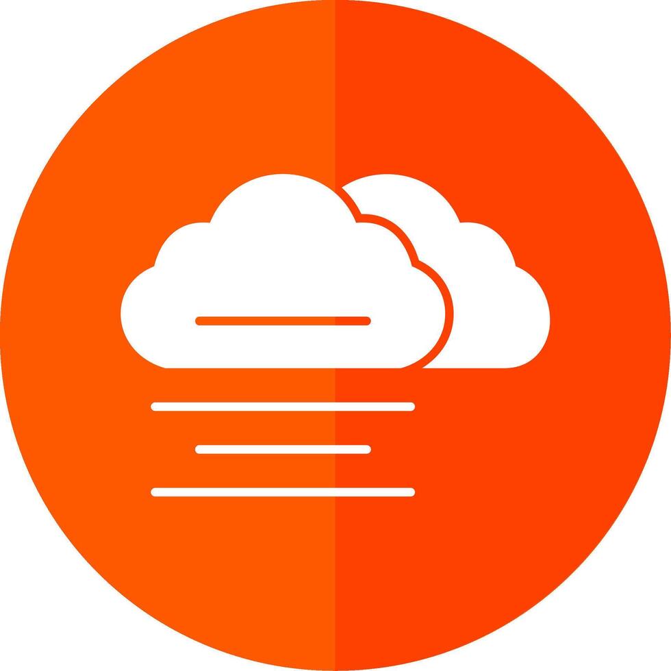 Mist Glyph Red Circle Icon vector