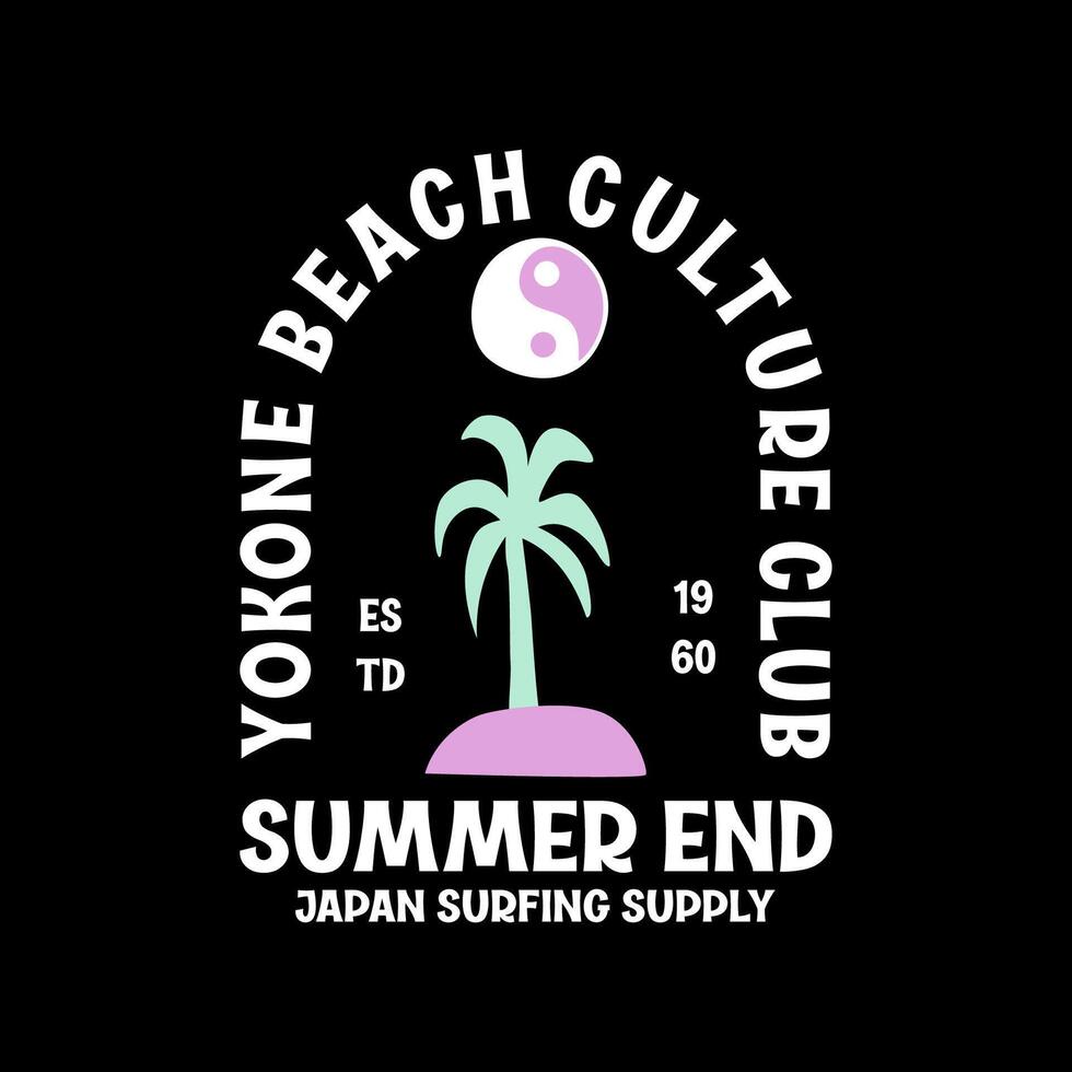 Exploring Surfing with a Japanese Twist Groovy Asia T-Shirt Design vector