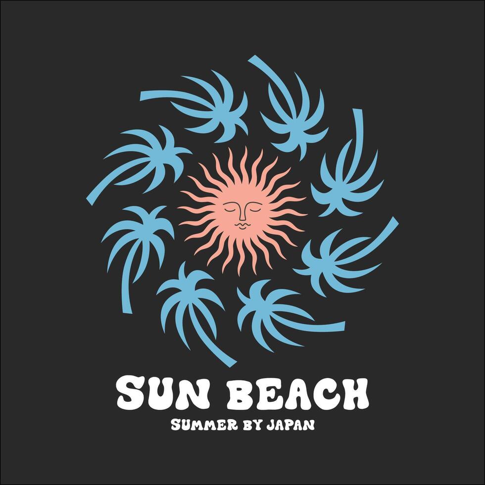 Exploring Surfing with a Japanese Twist Groovy Asia T-Shirt Design vector