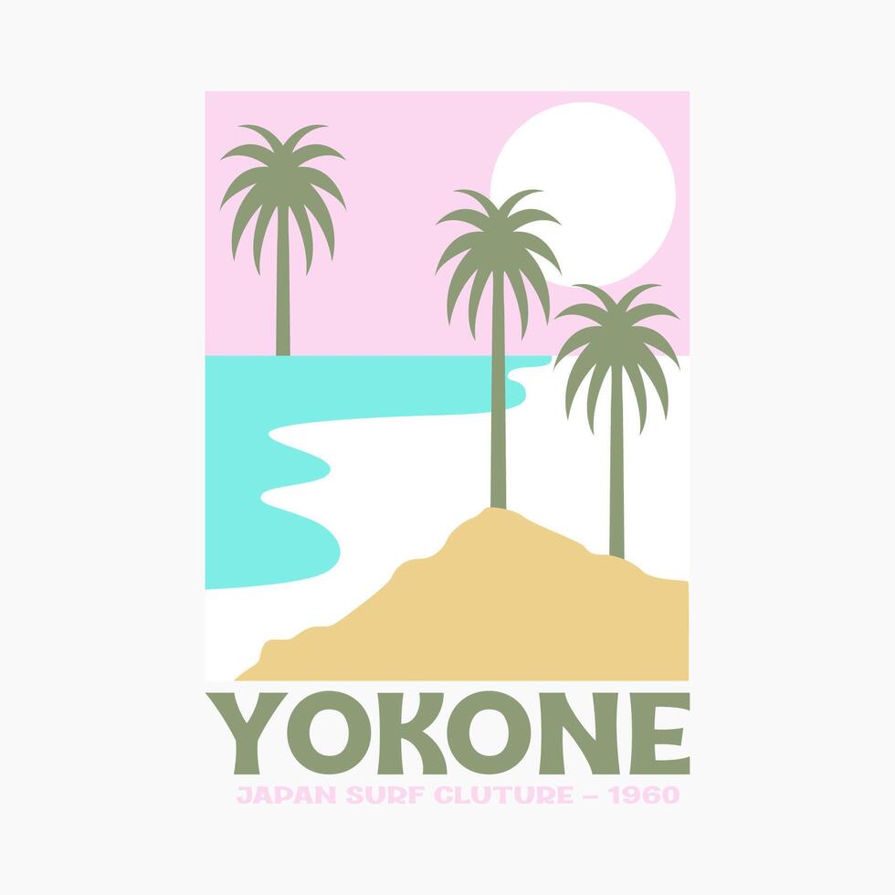 Exploring Surfing with a Japanese Twist Groovy Asia T-Shirt Design vector