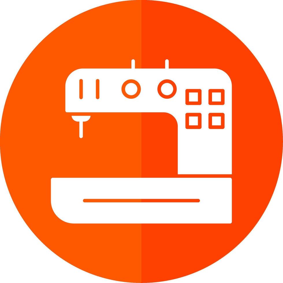 Sewing Machine Glyph Red Circle Icon vector