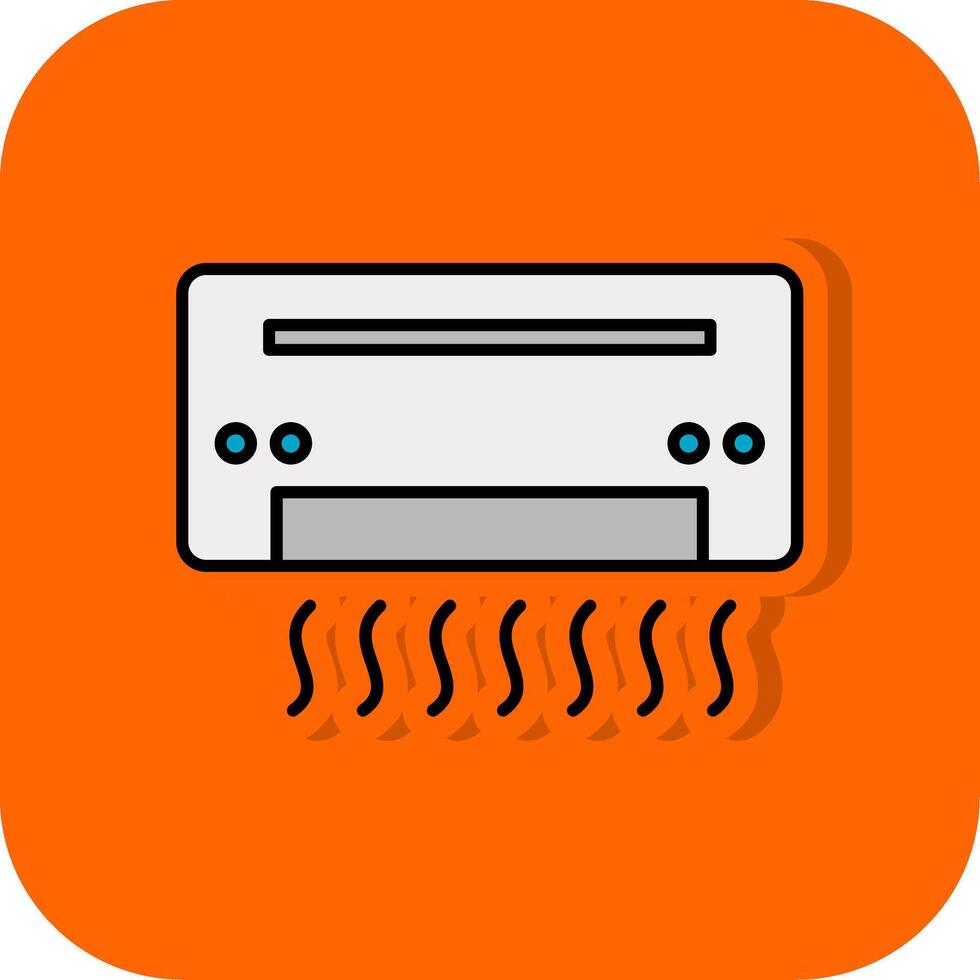 aire acondicionador lleno naranja antecedentes icono vector