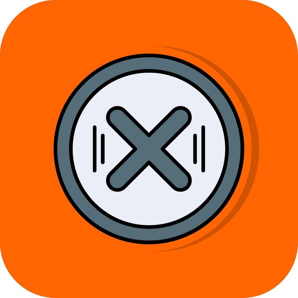 Cancel Filled Orange background Icon vector
