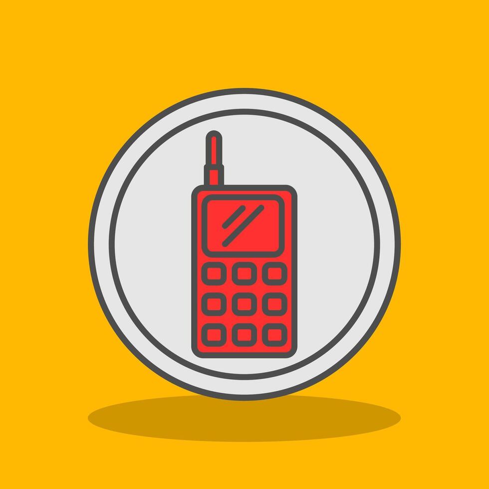 Walkie Talkie Filled Shadow Icon vector