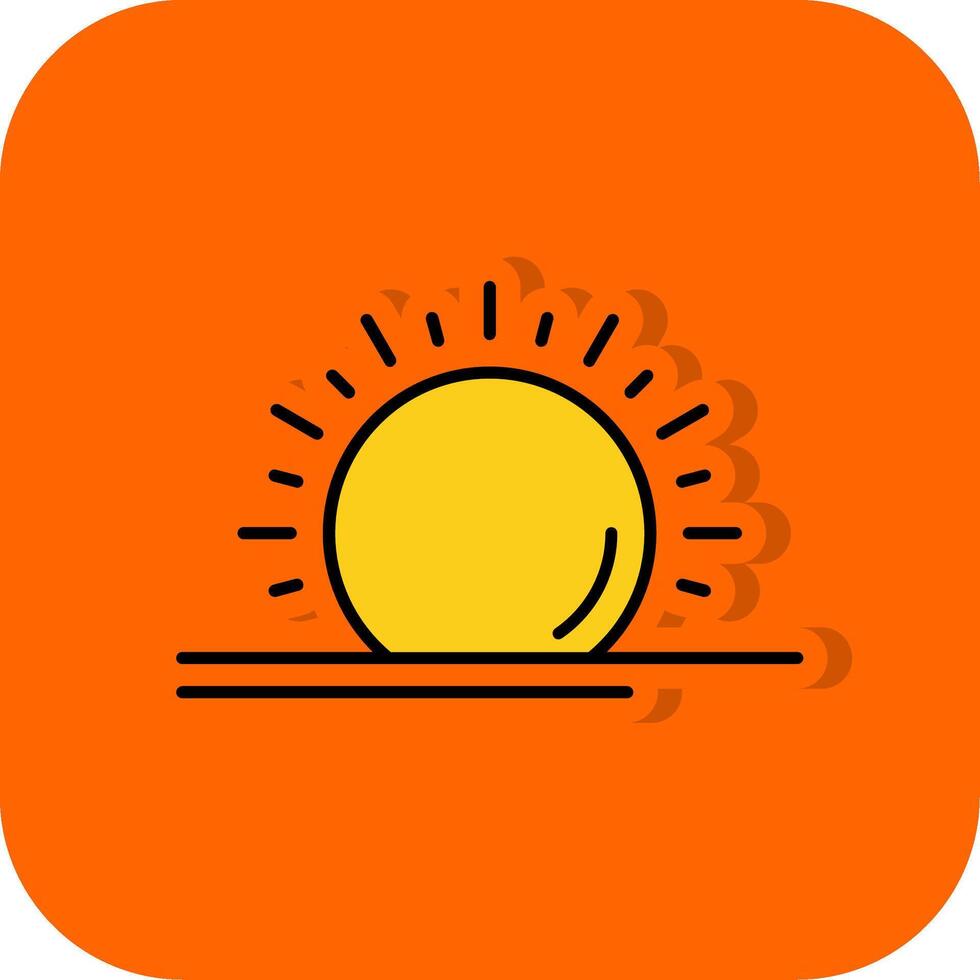 Sun Filled Orange background Icon vector