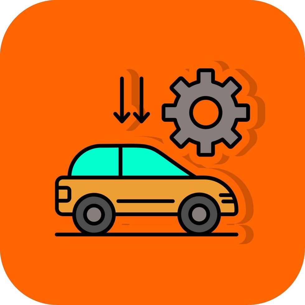 Car Settting Filled Orange background Icon vector