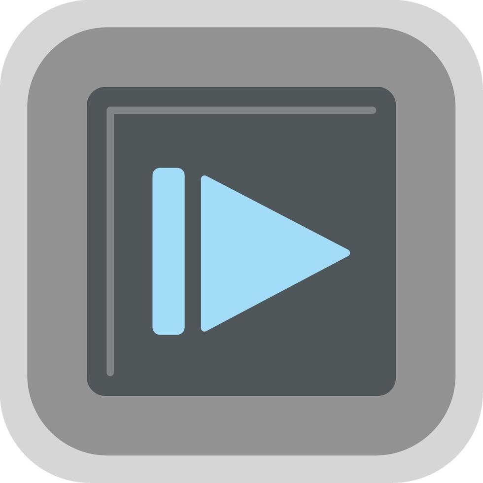 Play Flat Round Corner Icon vector