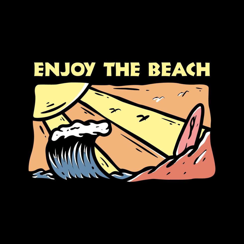 Exploring Surfing with a Japanese Twist Groovy Asia T-Shirt Design vector