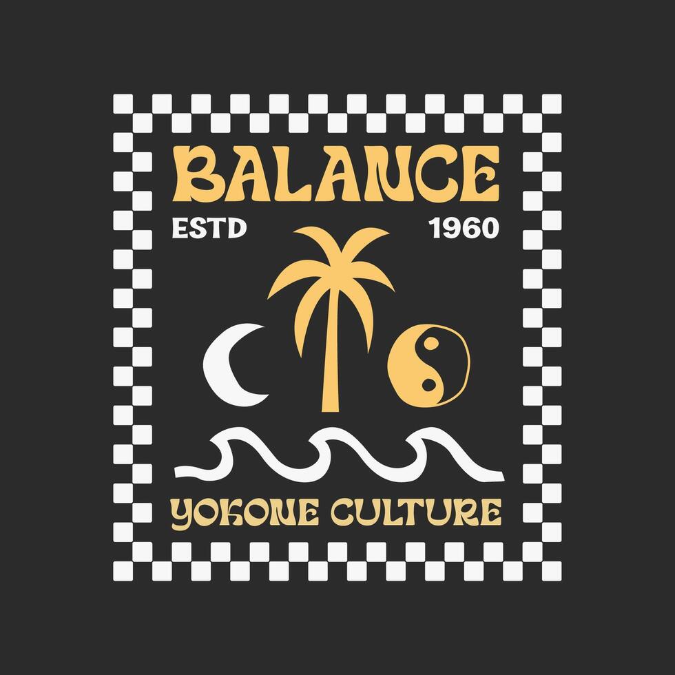Exploring Surfing with a Japanese Twist Groovy Asia T-Shirt Design vector