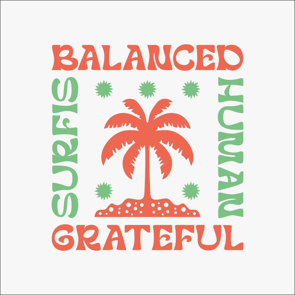 Exploring Surfing with a Japanese Twist Groovy Asia T-Shirt Design vector