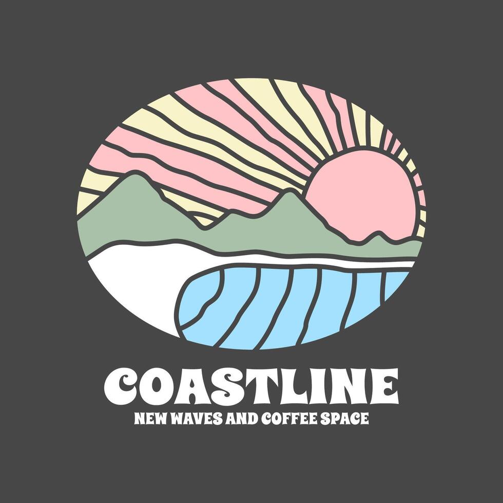 Exploring Surfing with a Japanese Twist Groovy Asia T-Shirt Design vector
