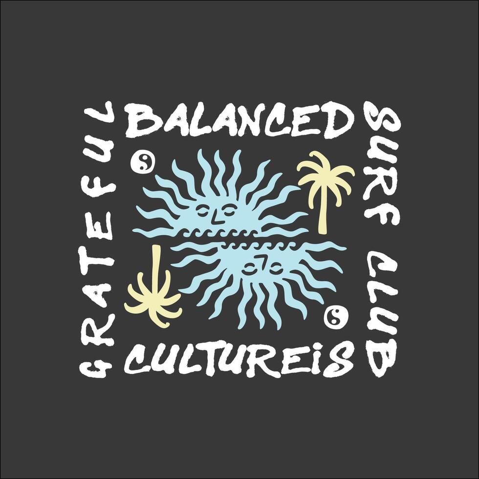 Exploring Surfing with a Japanese Twist Groovy Asia T-Shirt Design vector