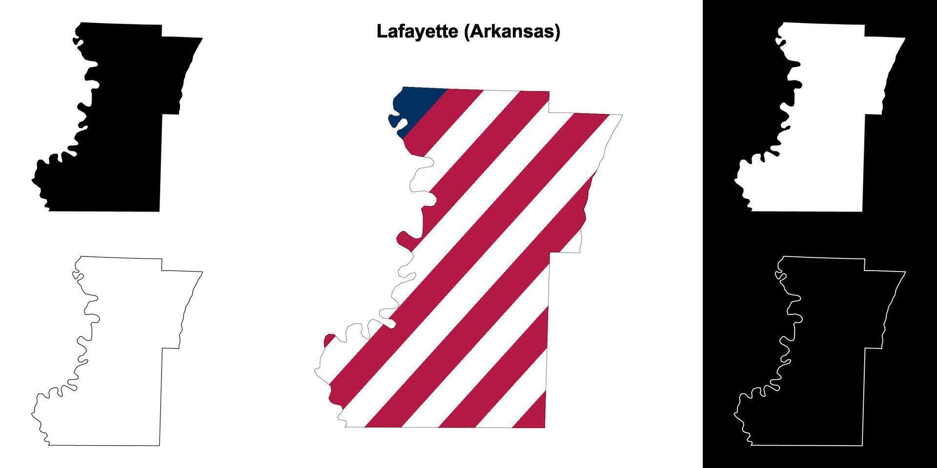 Lafayette condado, Arkansas contorno mapa conjunto vector