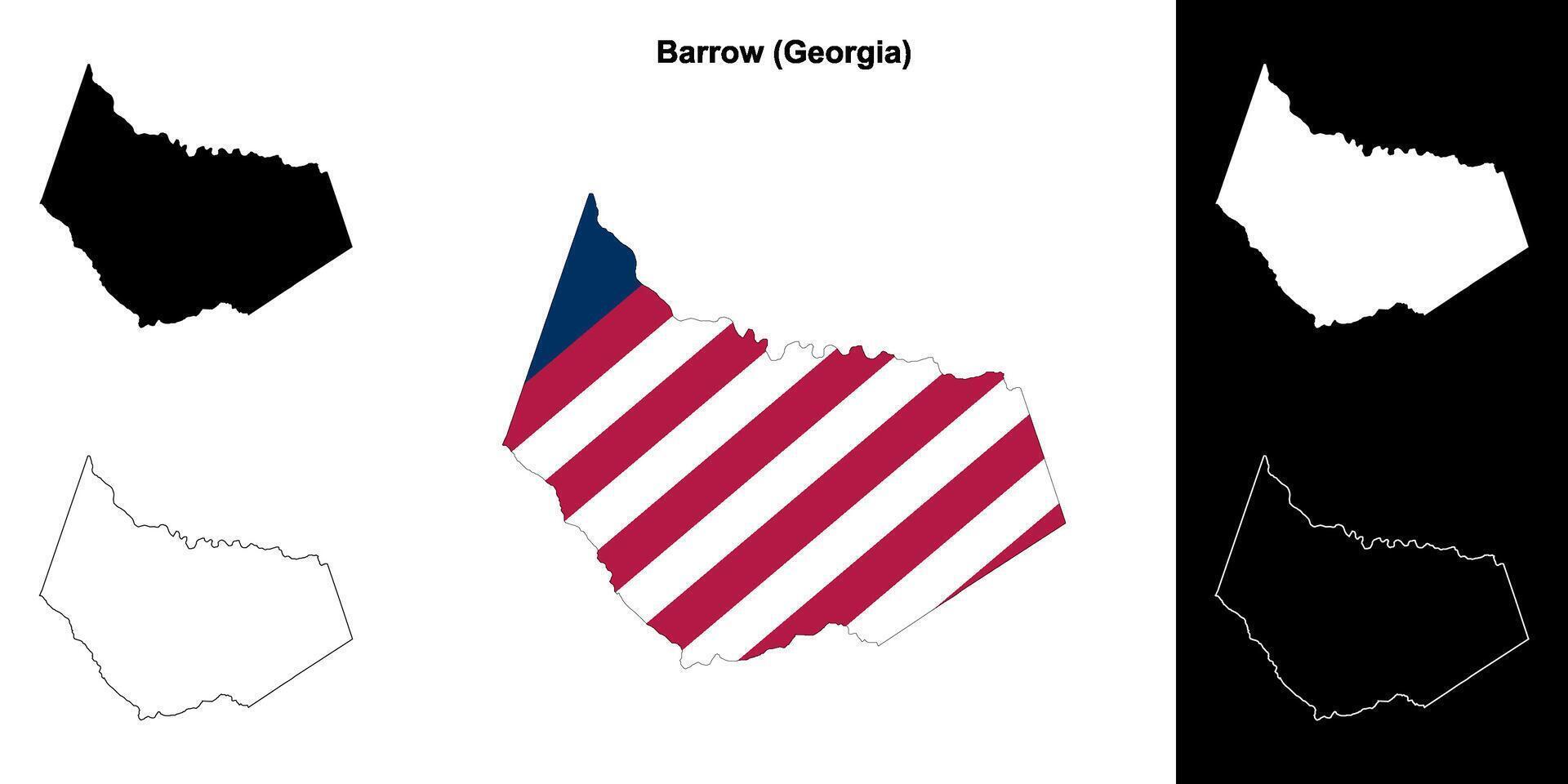 Barrow County, Georgia outline map set vector