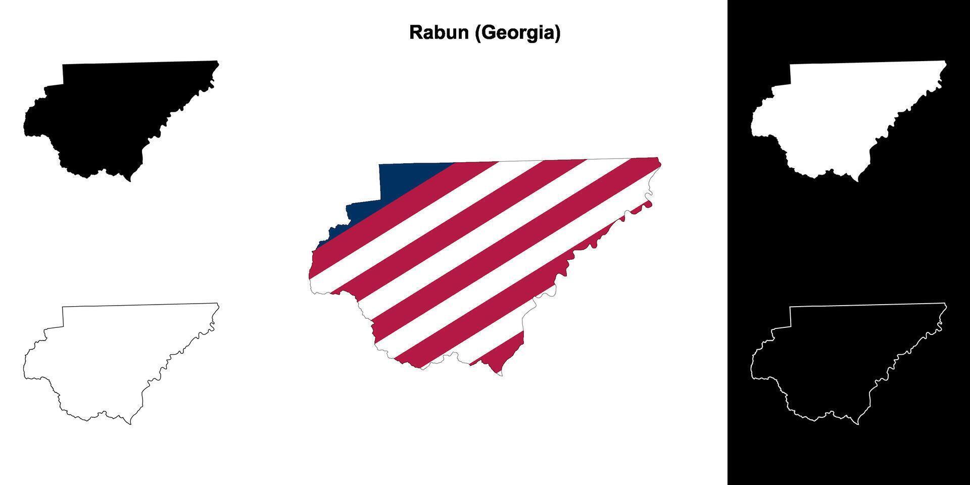 Rabun County, Georgia outline map set vector