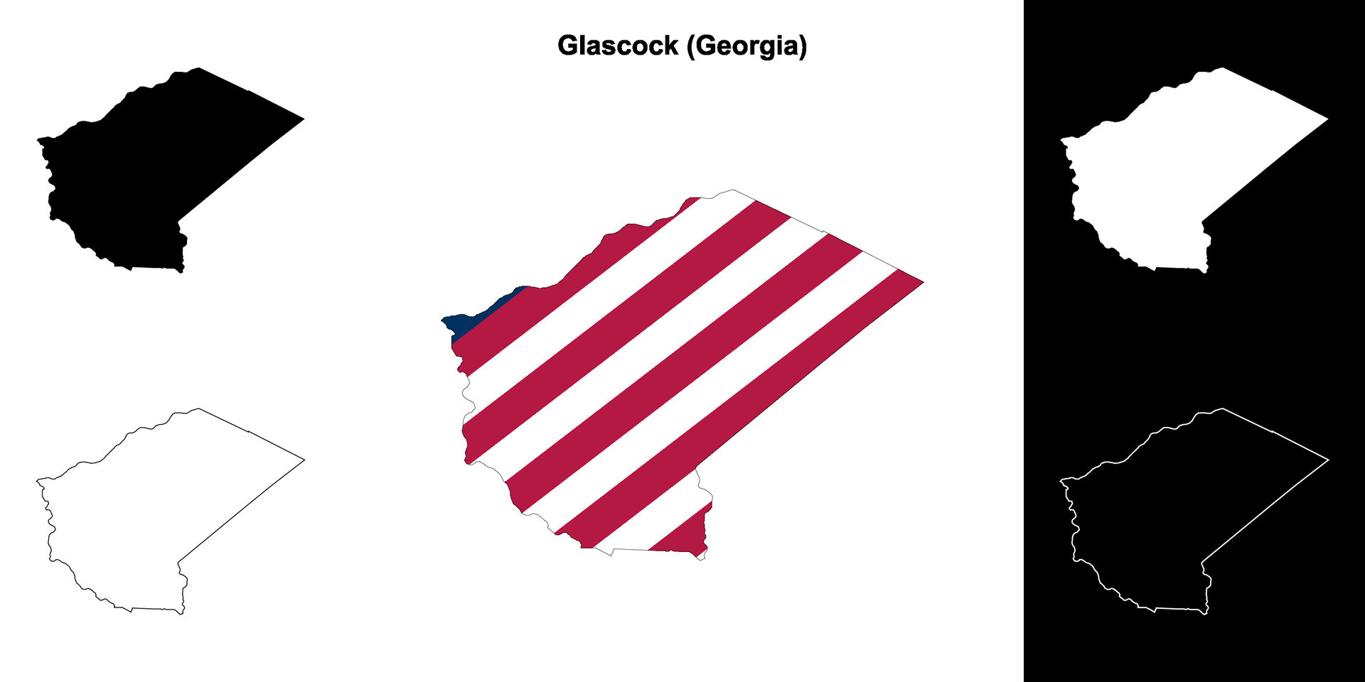 Glascock County, outline map set 43060940 Vector Art at Vecteezy