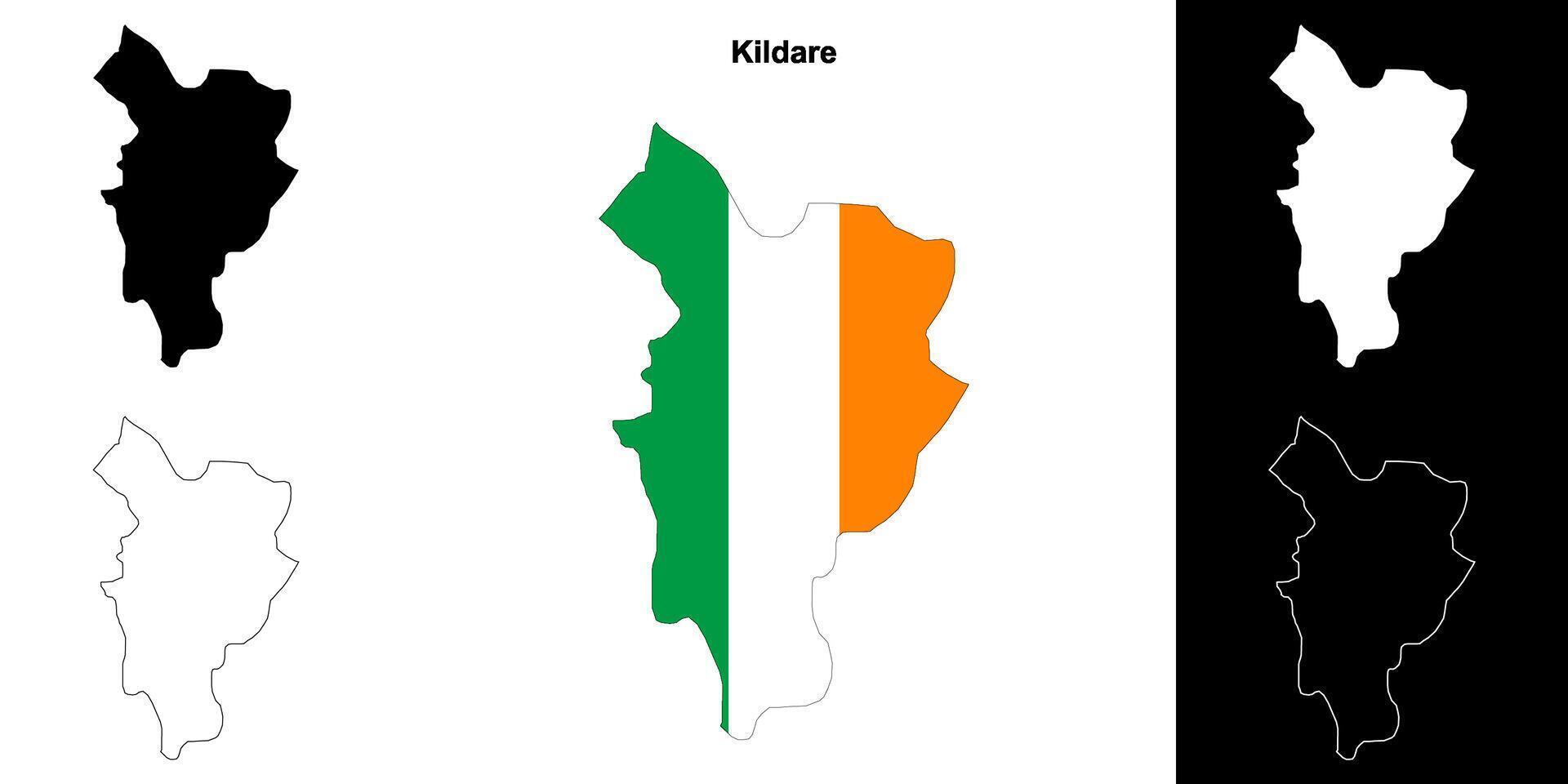 kildare condado contorno mapa conjunto vector