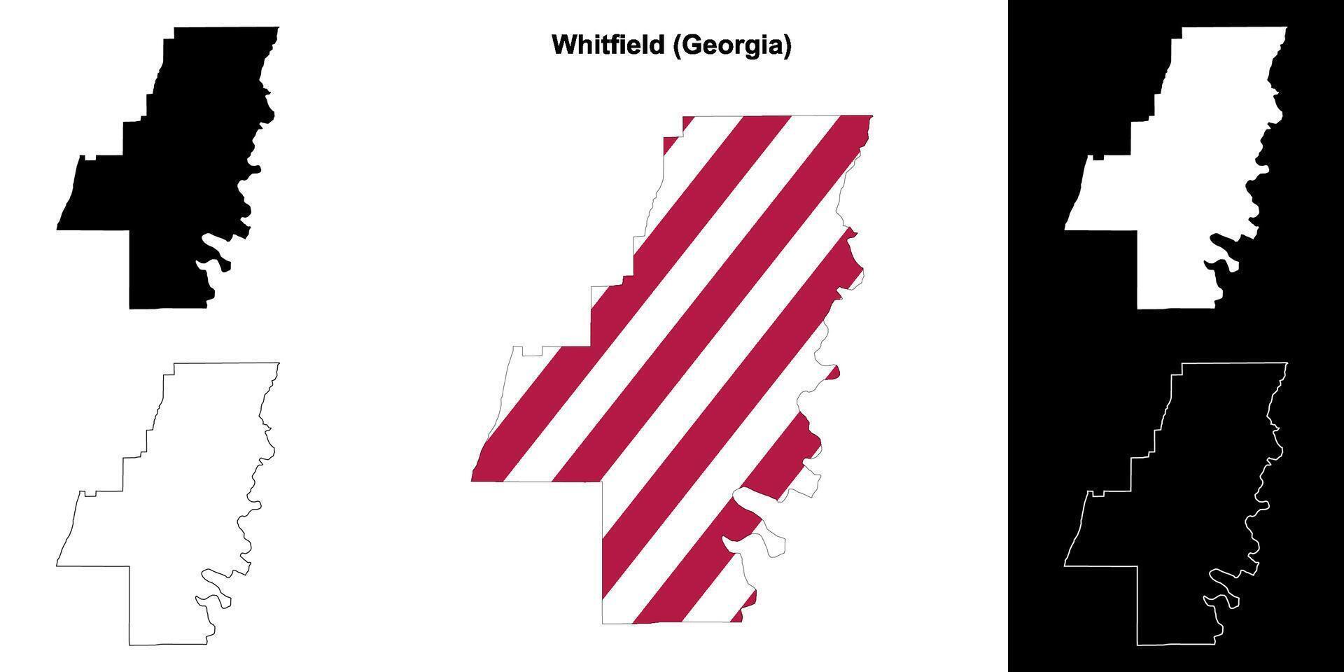 Whitfield County, Georgia outline map set vector