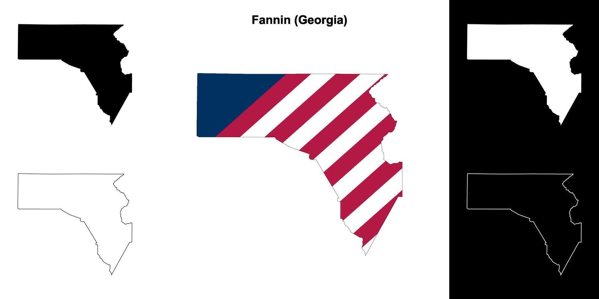fannin condado, Georgia contorno mapa conjunto vector