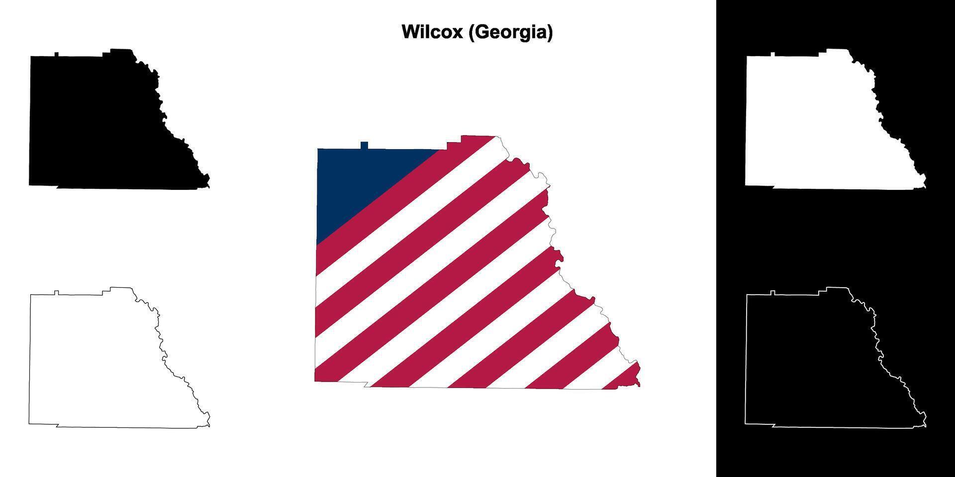 Wilcox County, Georgia outline map set vector